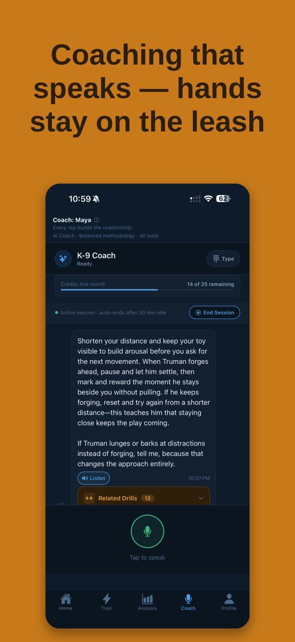 Voice conversation with the AI coach